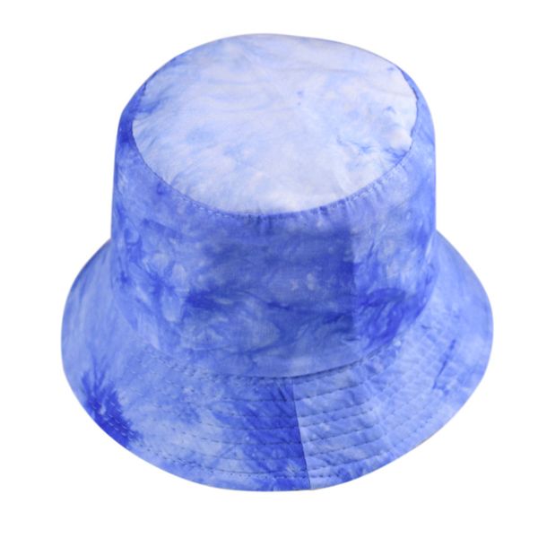 

new fashion ins tie dye ink painting pattern bucket hat fishing caps womens flat fishermen caps men and women street trend hat, Blue;gray