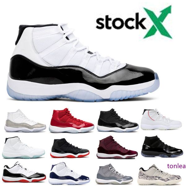 

new 11 11s metallic silver high concord 45 space jam snakeskin mens basketball shoes gym red chicago sport sneaker