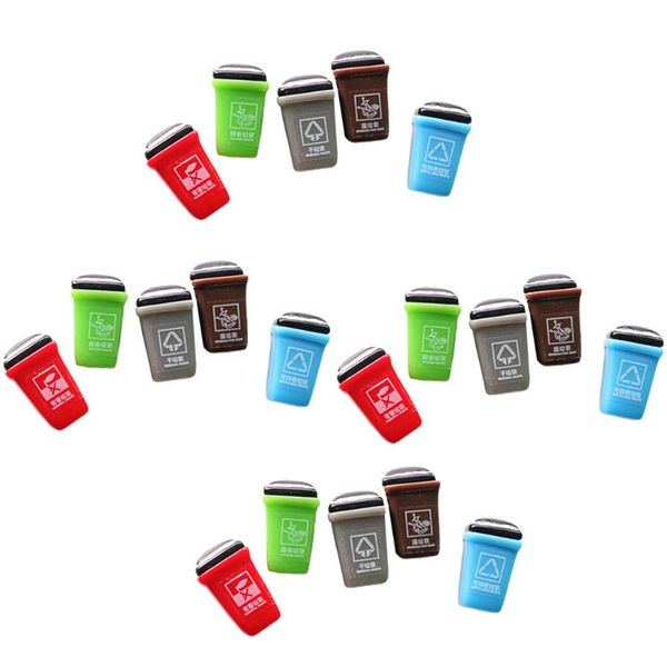

mini trash garbage sorting resin can diy jewelry earring keychain charms decor 2xpc, Blue;slivery