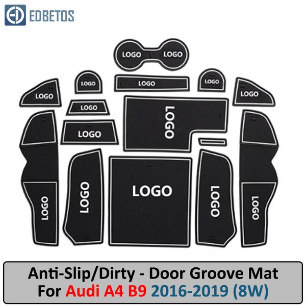 

anti-dirty pad for a4 b9 2016- 2019 a4 8w rs4 s4 s-line logo door groove gate slot anti-slip mat car interiors gel
