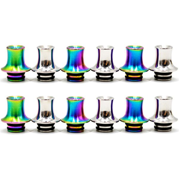 

510 Drip Tip Stainless Steel Mouthpiece SS Rainbow Colors Fit 510 Atomizers e cigarettes vape DHL Free