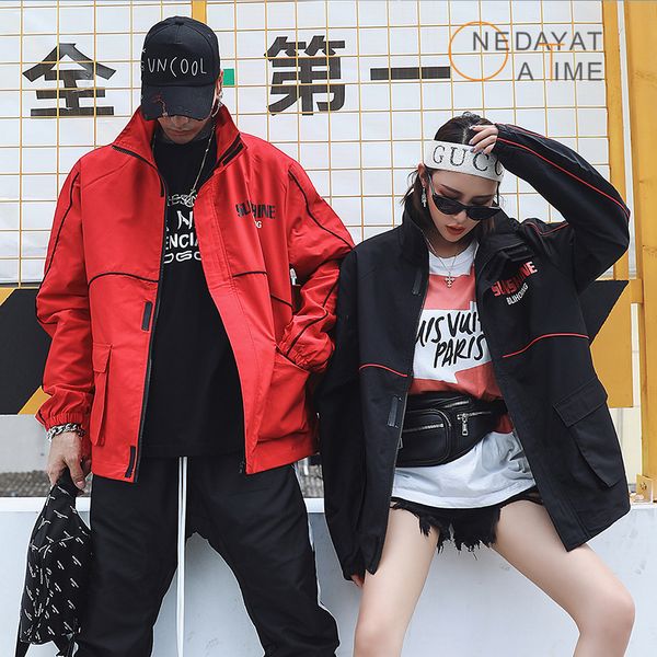 

lovers hip hop windbreaker jacket brand thin tracksuit coat fashion casual streetwear man coats tide men clothing, Black;brown