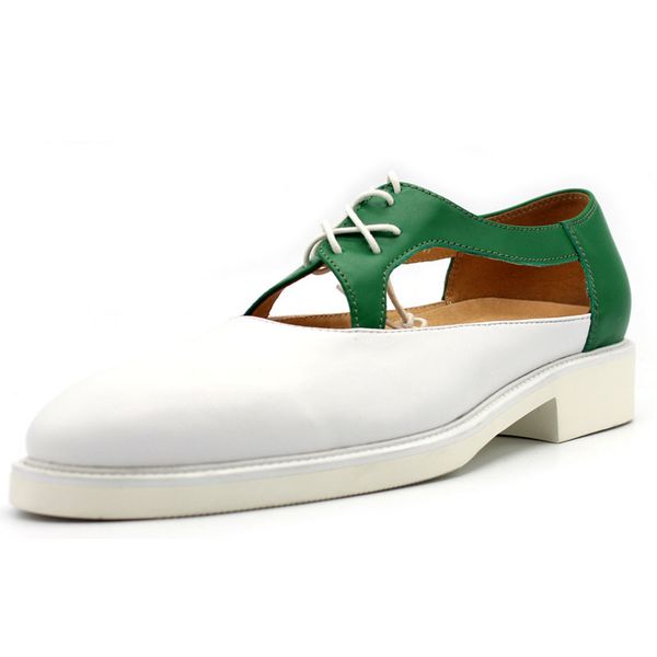 

Summer Chic Hollow Out Sandals Men Top Quality Mixed Color Breathable Genuine Leather Dress Shoes Walking Casual Mans Footwear