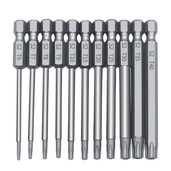 

11pcs screwdriver bit set hexagonal shank long screwdriver bits 75mm/100mm lb88