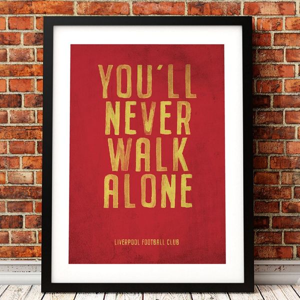 

fc motto vintage poster prints , you'll never walk alone canvas art painting picture home boys room wall decor
