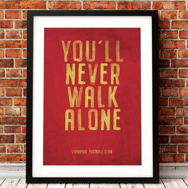 

fc motto vintage poster prints , you'll never walk alone canvas art painting picture home boys room wall decor