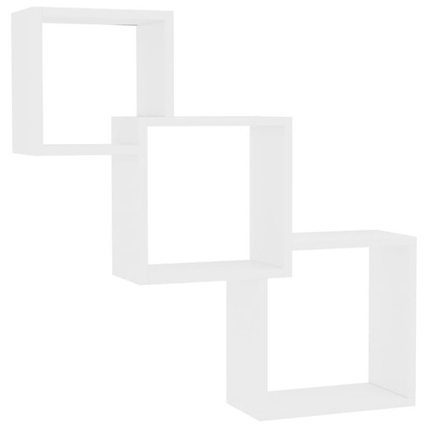 

white cubic wall shelves 84.5x15x27cm in chipboard