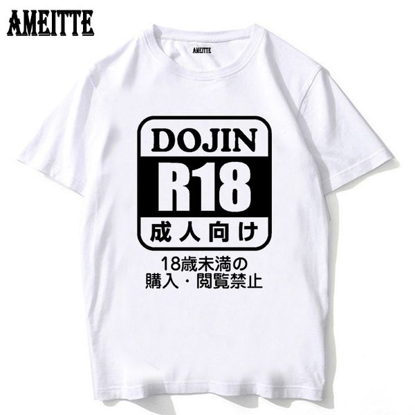 

novelty dojin r18 hip hop vintage t-shirt summer fashion men t-shirt man white hipster cool male casual tees, White;black