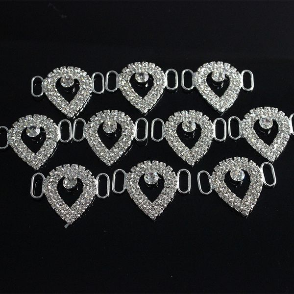 

silver rhinestone teardrop-shaped bikini connector pack of 10, Black