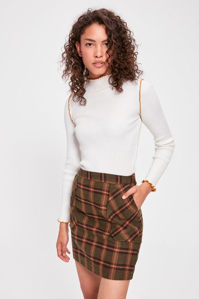 

trendyol khaki pocket detail skirt twoaw20et0292, Black