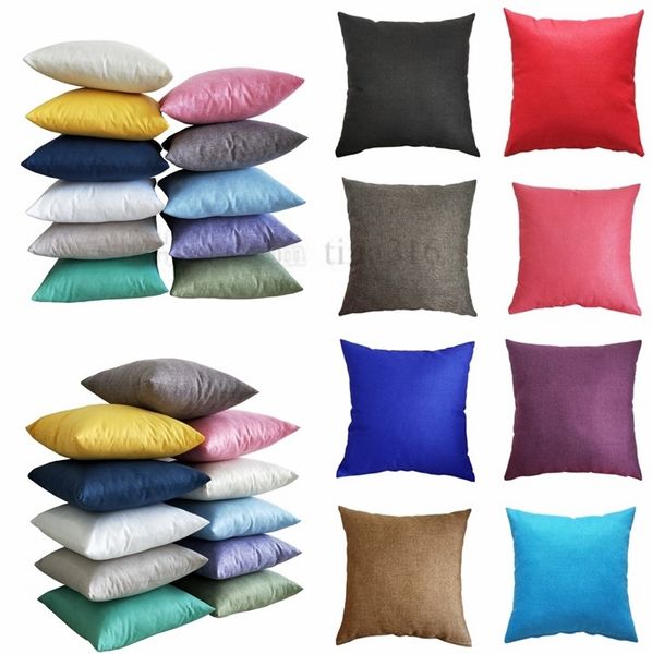 Pillowcase Simple Style Pure Colour Twill Square Cushion Car Sofa