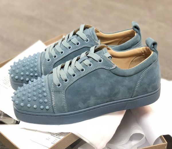 

red bottom sneakers junior spikes veau velours squale sneakers men trainers 100% genuine leather party shoes wedding shoes, Black