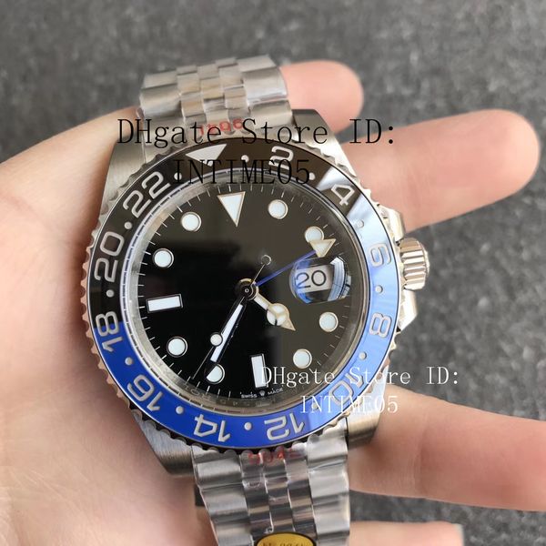 

baselworld super n factory gmt ii 126710 pepsi 904l steel jubilee bracelet 40mm ceramic bezel cal.3285 movement automatic mens watches, Slivery;brown