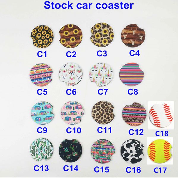

18 стиль бейсбол софтбол дизайн неопрена подстаканники автомобиль подстаканник подставки для чашки автомобиля кружки мат контраст контраст домашнего декора аксессуары