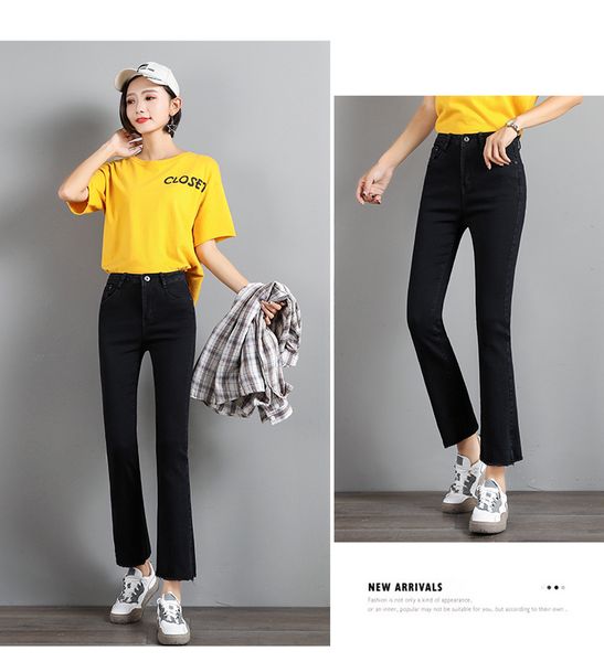 

black new jeans women 20 spring leisure han edition high waist, Blue