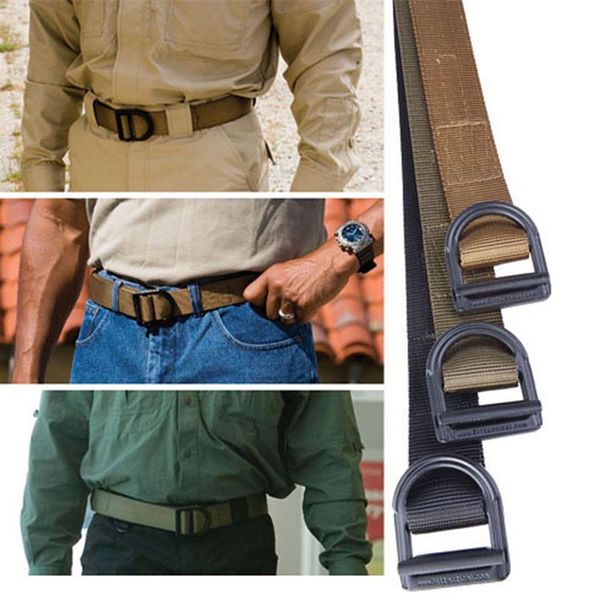 

1pc men's outdoor tactical belt utility buckle belt durable nylon casual, Black;gray