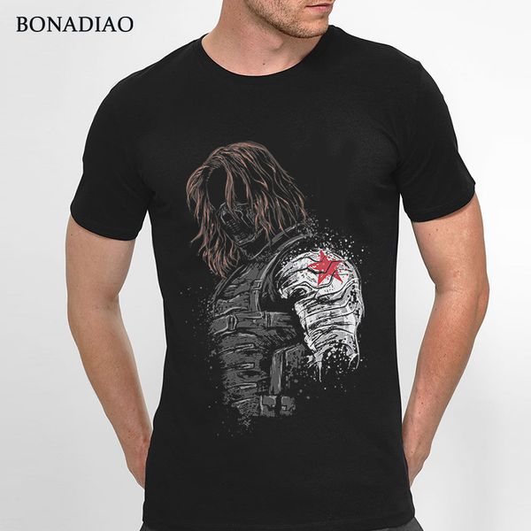 

winter soldier bucky barnes t shirt soft cotton homme tee shirt popular streetwear s-6xl plus size tee, White;black