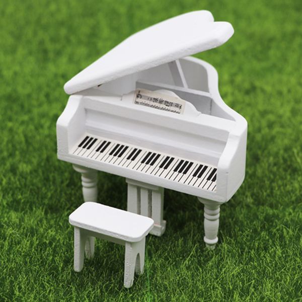 

toys for children 1:12 dollhouse furniture miniature wooden mini grand piano kids pretend play toy model for children gift #g2