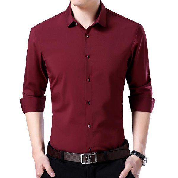 

mens shirts fashion men dress shirts slim fit casual blouse turn-down collar unique neckline stylish long sleeve, White;black