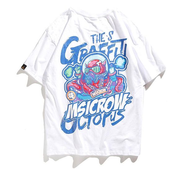 

harajuku mens alien ocs printed round neck t shirt brand summer designer short sleeve oversize hip hop casual boyfriend shirt tee ld8177, White;black
