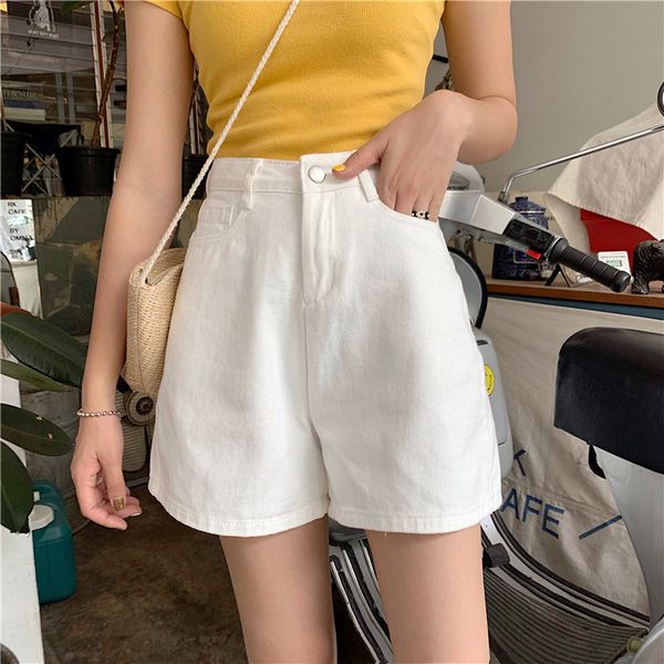 

photo shoot 2019 женского лето платья джинсовых шорт женских похудения высокой талия свободных брюки корейского стиль casual shorts женский, Blue