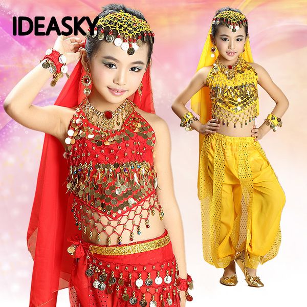 

belly dance set skirt pants girls bimba bellydance professional 2017 girl bollywood dance costumes for kids oriental, Black;red