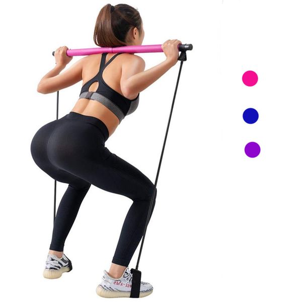 

pilates resistance band yoga pull rods gym bar body abdominal resistance bands for pilates exercise stick fitness rope puller
