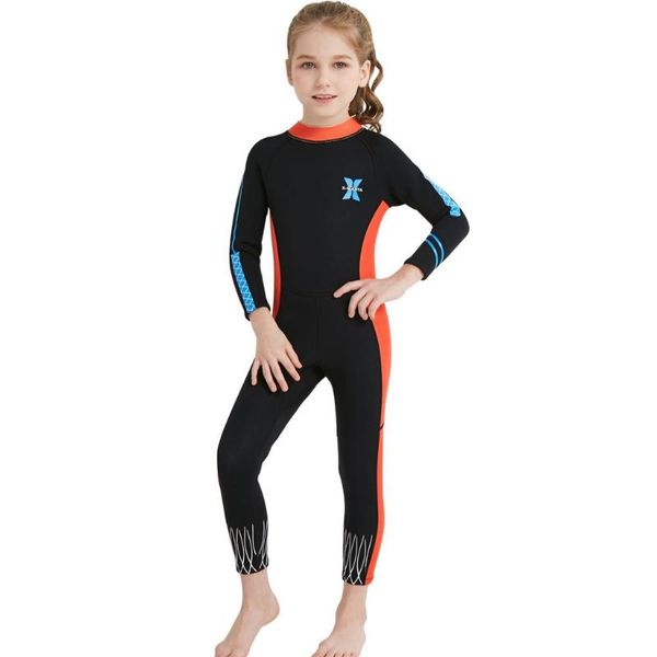 

stretchy girls wetsuit diving kid jumpsuit surfing snorkeling coverall dive suit upf50+uv protection wetsuits