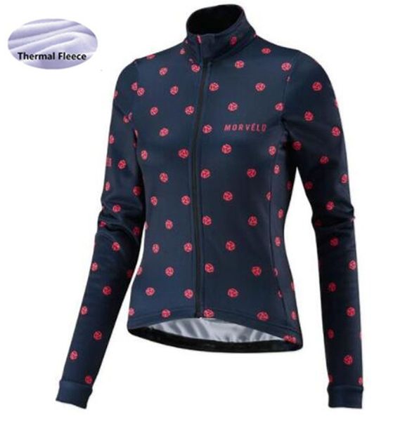 

2020 morvelo women winte thermal fleece long sleeve bicycle cycling jersey road mountain bike shirt outdoor, Black;red