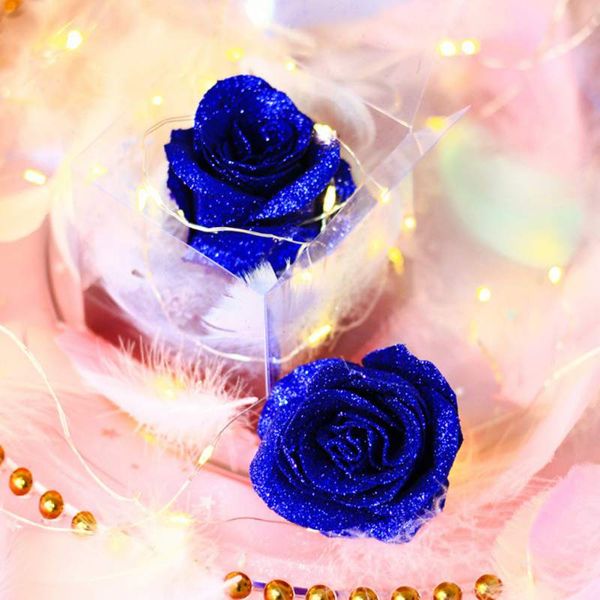 

gift artificial decorations beautiful soap flower simulation rose flowers with light for wedding anniversary gifts