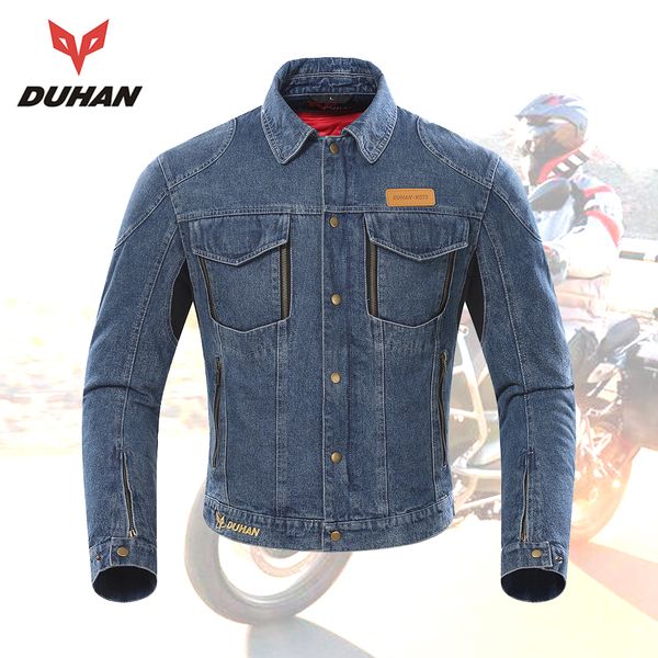 

duhan winter motorcycle jacket men denim jacket riding set moto protective gear motorbike keep warm casual clothing