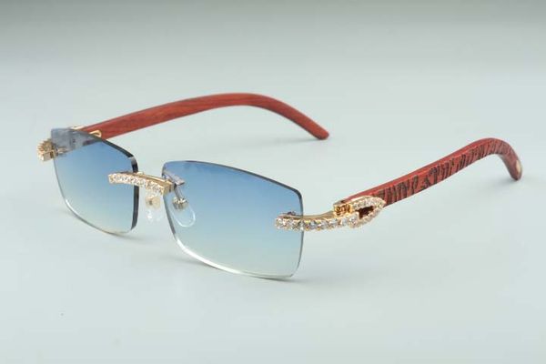 

3524012-12 big diamond sunglasses, tiger pattern wood glasses, square piece eyeglasses fashion men's and women's boundless sunglas, Black