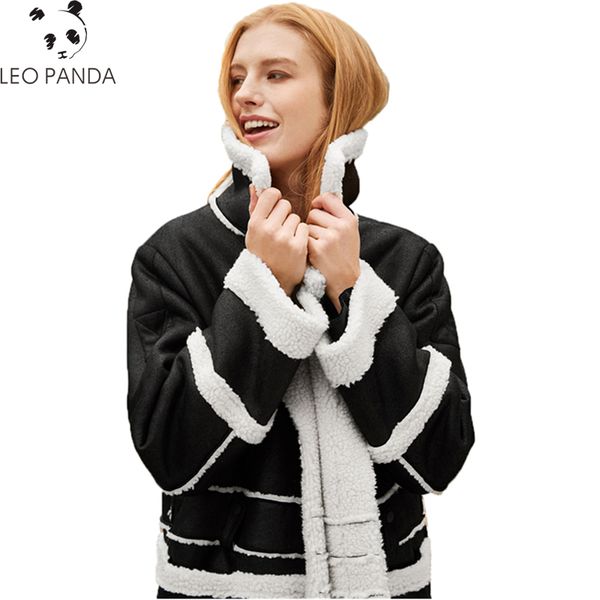 

new fashion spring autumn warm thicken long sleeves turn-down collar pockets fur single-breasted female fur coat cy414, Black