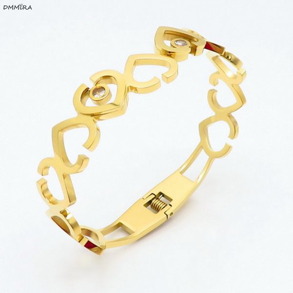 

fashion love connection crystal bracelet bangle gold stainless steel bracelet trendy product jewellery women gift, Black