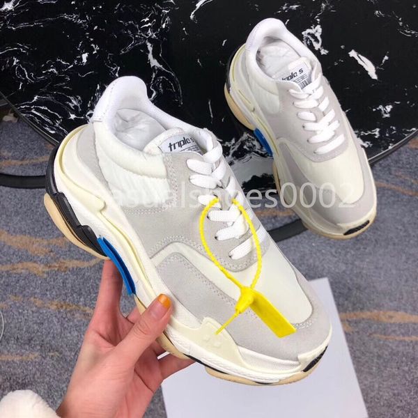 

2019 luxury triple s designer 17 colors new daddy sports shoes combination shoes men s wear fashion casual shoes 36-44 size w04