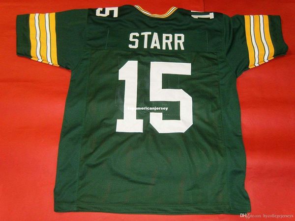 

retro #15 bart starr custom green mitchell & ness jersey mens stitching s-5xl,6xl football jerseys running, Black;blue
