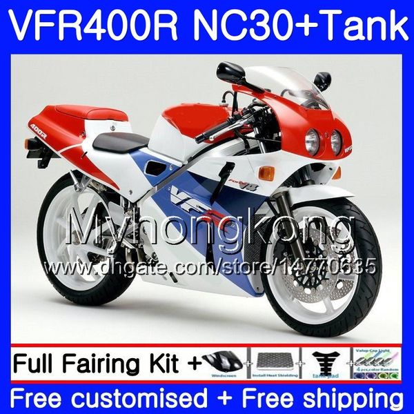 Kit für HONDA RVF400R V4 VFR400R weiß glänzend 1989 1990 1991 1992 1993 269HM.28 VFR400 RVF VFR 400 R NC30 VFR 400R 89 90 91 92 93 Verkleidung