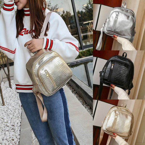 

crocodile mini leather backpack women mini back pack girl shoulder school bag