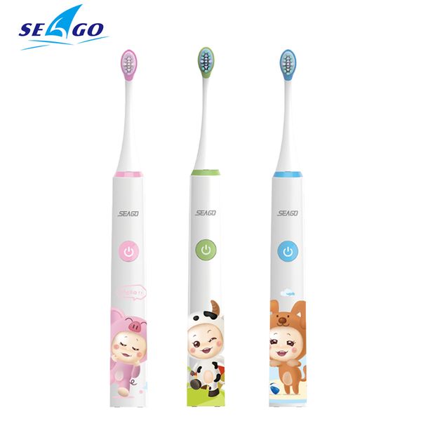 

seago children electric toothbrush rechargeable 6-12 years old waterproof child baby automatic toothbrush sound wave sg-sk2