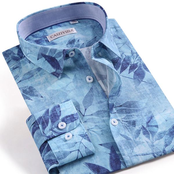 

men's floral printed casual shirt 100% cotton soft fashion luxury long sleeve shirt party breathable social, White;black