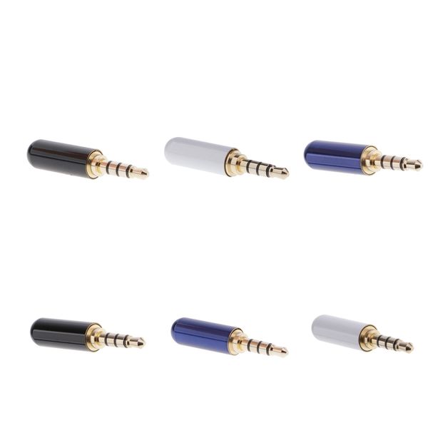 

6 шт 3,5 мм 1/8" trrs 4 полюс мужской разъем a / v-припой разъем