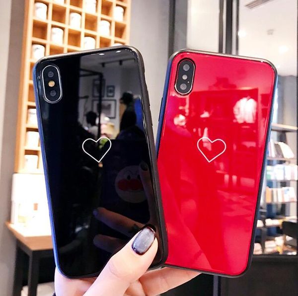 

luxury tpu+tempered lovers couple phone case for iphone x 7 6 6s 8 plus cases fall-proof tide female