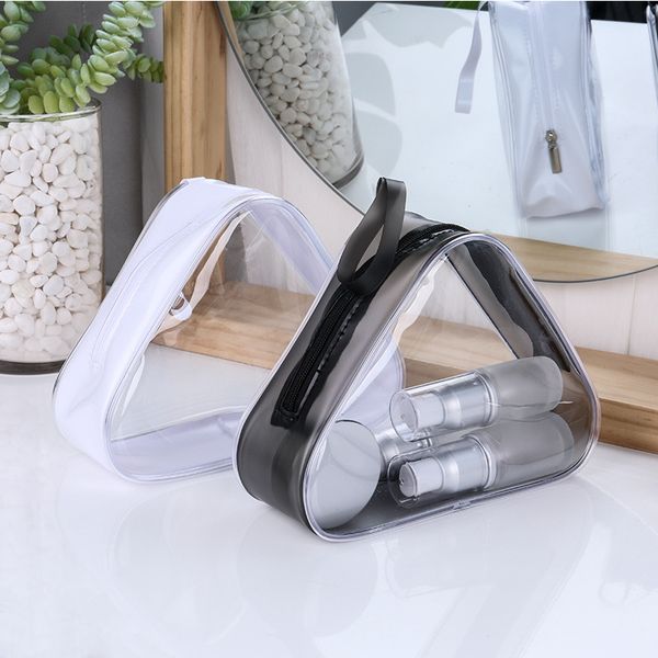 

transparent triangle cosmetics bags large capacity makeup tools bags pvc daily necessities storage handbag toiletry bag