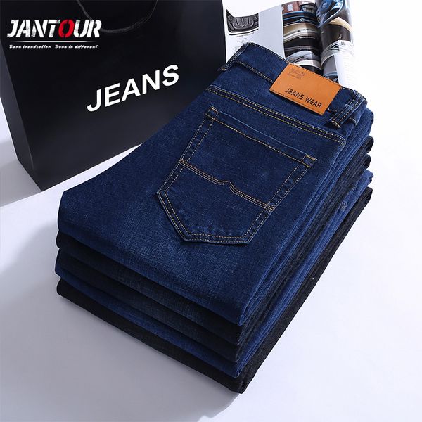 

2019 new jeans men men's jenas business classic leisure basic styles straight cotton pants plus size 28-40, Blue