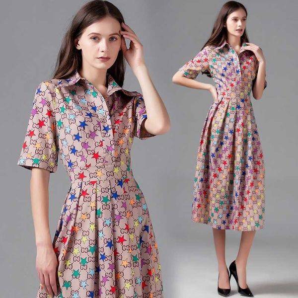 

2020 fashion women lady dress star design printed dress ropa de mujer summer clothes for women femme robe, Black;gray