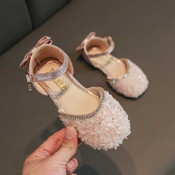 

weddings girls sandals crystal princess girls party shoes summer shiny kids shoes beach children diamond sandals, Black;red