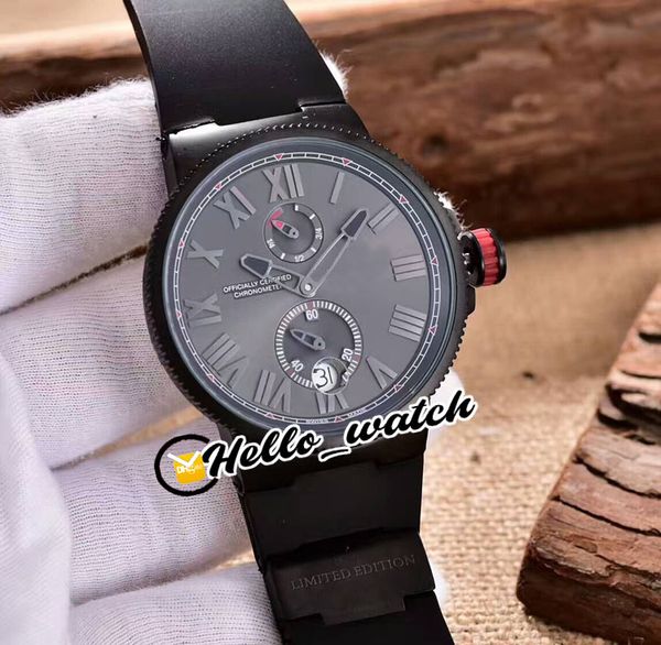 

new marine torpilleur 1183-310 power reserve automatic mens watch all black pvd steel case black dial rubber sports watches hello_watch, Slivery;brown