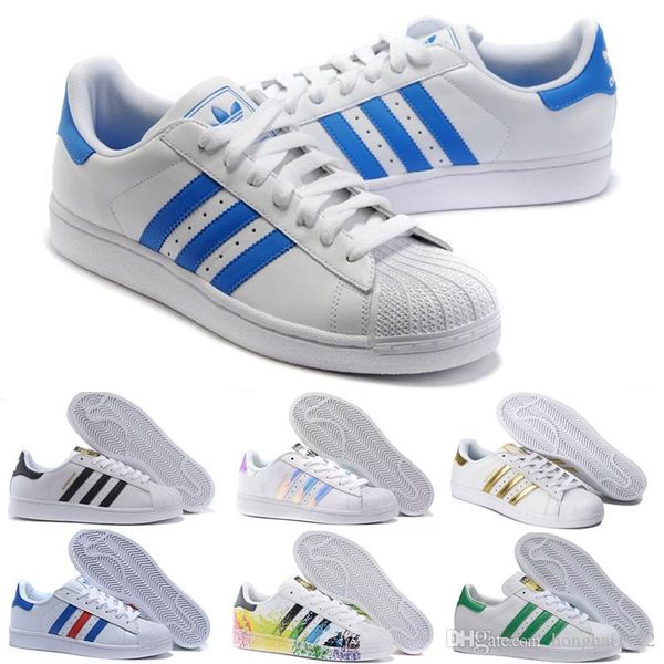 

adidas дизайнерская обувь суперзвезда оригинальная белая голограмма радужная юниорская золотая суперзвезда кроссовки кроссовки оригиналы суп