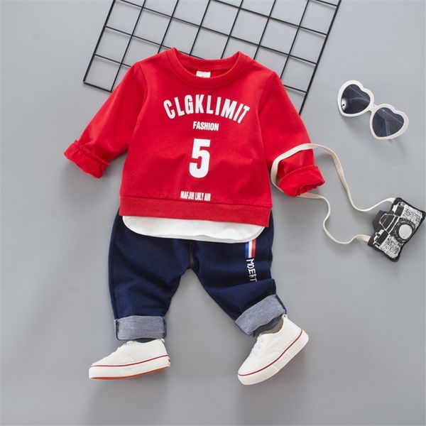 

children's clothing baby boy clothes sports suit for the boy high qulity 2pcs child suit 1 -4 years kid boys sports set clothing y19051, White