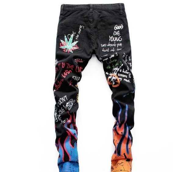 

luxury designer mens printed letter pattern jeans mens tight dsn15 and broken hole bleached washed vintage jeans high quality, Blue